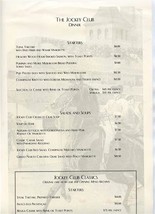 The Jockey Club Menu Washington DC 1990&#39;s - £45.53 GBP