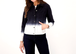 Women with Control My Wonder Denim Dip Dye Jacket - Midnight, 1X - £29.59 GBP