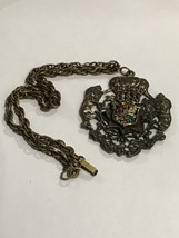 Via Crucis Via Lucis Shield Cross Crown Pendant Necklace Vintage Large - £19.80 GBP