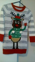 Derek Heart Girl Multicolor striped Long Sleeve Holiday Knit Sweater S 7/8 341 - £19.77 GBP