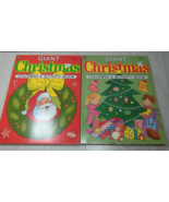 Lot 2 Christmas Giant coloring and activity books 1992 unused vtg red gr... - £10.67 GBP