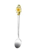 Short Enamel Color Juice Stirrer Stainless Steel Lovely Coffee Spoon Lily Yellow - $18.37