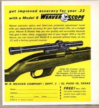 1963 Print Ad Model B Weaver Scope for Rifles El Paso,Texas - $8.64