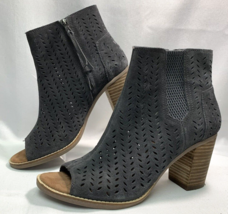 Tom’s Women’s Majorca Peep Toe Grey Suede Bootie Boots Size 9 - $53.99