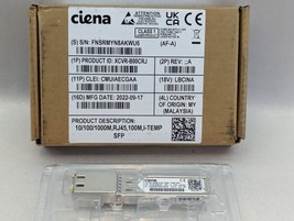 New Ciena XCVR-B00CRJ A SFP-1G-TX 10/100/1000M SFP-T RJ45 CONNECTOR (P) - £22.01 GBP