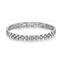 Men&#39;s Bracelet Stainless Steel Link Chain Adjustable Size 21cm Simple Design Fas - £22.76 GBP