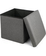 Lotfancy Storage Ottoman Cube, Folding Ottoman Seat, Sq.Are Ottoman With... - €27,15 EUR