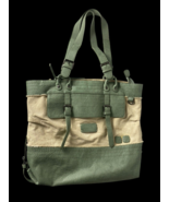 Sherpani Nola Large Shoulder Tote Bag Laptop Briefbag Leather Canvas Gre... - €24,31 EUR