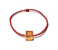 Red String Good Luck And Fortune Bracelet Kabbalah Orange Austrian Crystal - £7.66 GBP