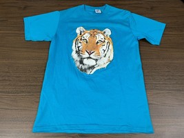 VTG 1992 Teletrend “Tiger” Short-Sleeve Turquoise T-Shirt - JERZEES - Me... - £7.10 GBP