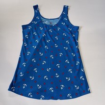 No Boundaries Women&#39;s Tank Top Blue W/Anchors And Stars Size XL 15-17 Be... - $136.49 MXN