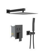 Matte Black Dual Shower Head System - 10&quot; Square - $3,579.23 MXN