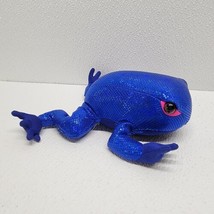 Sparkle Shiny Blue Beanbag Frog Plush Pink Eyelids Sparkly Squishy - £27.17 GBP