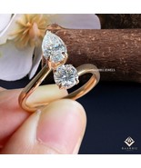 1.00 Carat Pear Moissanite Engagement Band /10k 14k Yellow Gold / Moissa... - $223.49 CAD