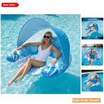 Ultimate Pool Relaxation: XL Inflatable Float with Adjustable Sun Shade - $44.50