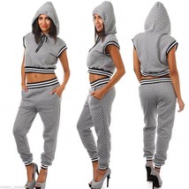 NEW Coutori 2 Piece &quot;Comfy Chic&quot; Set ~ Quilted Hoody Crop Top &amp; Jogger P... - $69.99