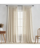 Living Room 52 X 108-Inch Set Of 2 Panels, Linen Semi-Sheer Curtains Wit... - £37.75 GBP