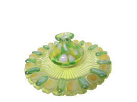 Art Glass Decorative Dish With Small Candle Incense Holder Attached 8&quot; D... - $18.81