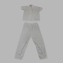 Vintage handmade women’s night set Pants Shirt Dressing Gown Peach Cotton Medium - £37.47 GBP