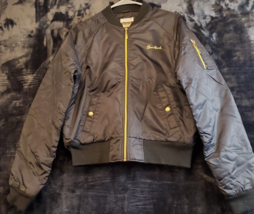 Southpole Bomber Jacket Girls Size XL Black 100% Nylon Raglan Sleeve Full Zipper - $28.50