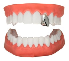 Fang Grill Single Tooth Dracula Cap Custom Fit Silver Plated w/Mold Grillz - £6.88 GBP