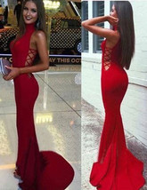 Charming Red Mermaid Long Prom Dresses Evening Gowns - £126.93 GBP