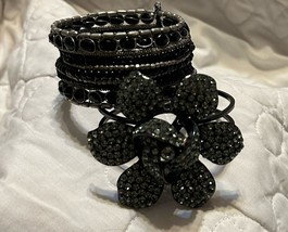 2 Costume Boho Bracelets Black and Silver in Color. - £21.89 GBP
