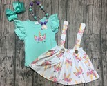 NEW Boutique Unicorn Suspender Skirt Girls Outfit Set 6-7 - $12.99