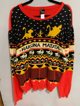 DISNEY Lion King All Over Print Sweater-Pullover L/S Hakuna Matata EUC 2XL - £27.25 GBP