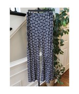 Cato Navy White Geometric Print Bell Bottom Pants Size S Stretch Flare Boho - €22,92 EUR