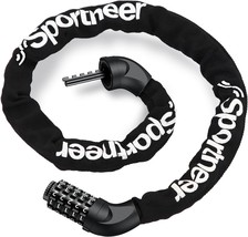 Sportneer Bicycle Lock: 5 Digit Combination High Security, 4/6Mm Thick). - £26.16 GBP