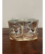 New Retro VINTAGE Set 4 Drinking Glasses CHRISTMAS Tumblers Cups Lot USA... - $35.63