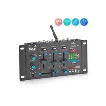 Pyle Pro PMX7BU.5 3-Channel Bluetooth DJ Mixer Music Equipment USB Flash... - $102.74