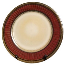 Gibson Elite ARTISTE RED 4-Salad Plates 7 5/8” D Red Brown Rim Ribbed an... - £39.01 GBP