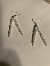pearlized white beaded pierced earrings   - $18.99
