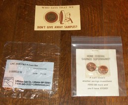 Vtg Lincoln Cent Lot Penny Home Federal Saving Iowa Minnesota Lucite Paperweight - £68.92 GBP