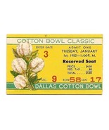 1952 Cotton Bowl Game Ticket Stub Kentucky TCU - £264.49 GBP