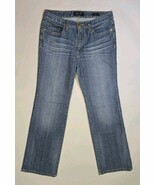 Seven7 Jeans Womens 10 Flare Mid Rise Medium Wash Denim Stretch Whiskered 32x33 - $25.13