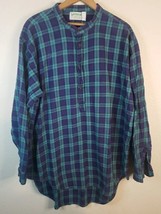 Vintage Gleneske Grandfather Shirt XXL Plaid Ireland Donegal  2XL Blue G... - £19.87 GBP