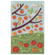 Cute Fall Season Felt Stickers Pumpkin Persimmon Raised Craft Sticker Sheet - £3.18 GBP