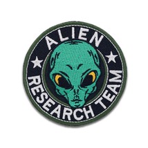 Alien Research Team Embroidered Patch Iron On Size: 3.5 X 3.5 inches. - £5.92 GBP