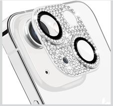 iPhone 14 &amp; 14 Plus Camera Lens Protector Bling Rhinestone Silver 9H - $9.99