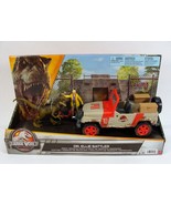 JURASSIC WORLD DR ELLIE SATTLER RISKY RESCUE RAPTOR &amp; JEEP FIGURE SET NEW! - $34.99