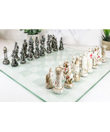 Ebros Crusader Christian Kingdom VS Ottoman Empire Chess Pieces Glass Bo... - £59.77 GBP