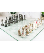 Ebros Crusader Christian Kingdom VS Ottoman Empire Chess Pieces Glass Bo... - $75.99