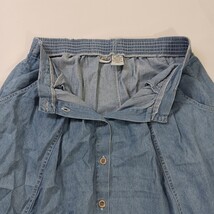 Capacity RN#82127 Blue Front Button Cotton Pleated Skirt Pockets Size Medium image 9