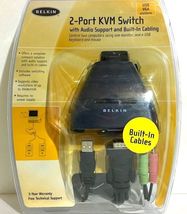 Belkin 2-Port KVM Switch with Audio Support and Built-in Cabling for USB/VGA  - $41.95