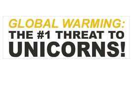 Global Warming Threat to Unicorns Bumper Sticker or Helmet Sticker USA M... - £1.09 GBP+