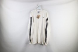 NOS Vintage 90s Adidas Mens Size XL Spell Out Striped Long Sleeve T-Shirt White - £50.56 GBP