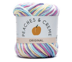 Peaches &amp; Cream Stripey Cotton Yarn, 2 Oz., 102 Yds,100% Cotton, Fleur De Lavand - £3.58 GBP